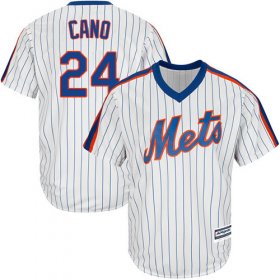 Wholesale Cheap Mets #24 Robinson Cano White(Blue Strip) Alternate Cool Base Stitched Youth MLB Jersey
