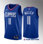 Wholesale Cheap Men's Los Angeles Clippers #11 Jordan Miller Blue 2023 Draft Icon Edition Stitched Jersey