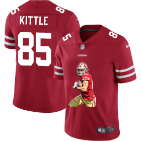 Wholesale Cheap San Francisco 49ers #85 George Kittle Men\'s Nike Player Signature Moves Vapor Limited NFL Jersey Red