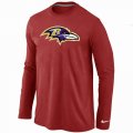 Wholesale Cheap Nike Baltimore Ravens Logo Long Sleeve T-Shirt Red