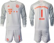 Wholesale Cheap Men 2020-2021 club Bayern Munchen away long sleeves 1 white Soccer Jerseys