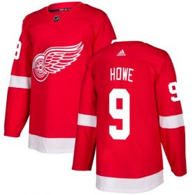 Wholesale Cheap Adidas Red Wings #9 Gordie Howe Red Home Authentic Stitched NHL Jersey
