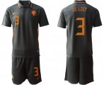 Wholesale Cheap Men 2020-2021 European Cup Netherlands away black 3 Nike Soccer Jersey