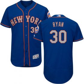 Wholesale Cheap Mets #30 Nolan Ryan Blue(Grey NO.) Flexbase Authentic Collection Stitched MLB Jersey