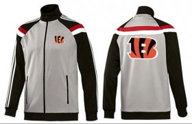 Wholesale Cheap NFL Cincinnati Bengals Team Logo Jacket Grey