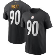 Wholesale Cheap Pittsburgh Steelers #90 T.J. Watt Nike Team Player Name & Number T-Shirt Black