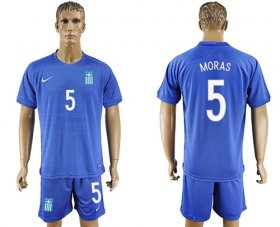 Wholesale Cheap Greece #5 Moras Away Soccer Country Jersey