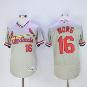 Wholesale Cheap Cardinals #16 Kolten Wong Grey Flexbase Authentic Collection Cooperstown Stitched MLB Jersey