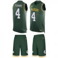 Wholesale Cheap Nike Packers #4 Brett Favre Green Team Color Men's Stitched NFL Limited Tank Top Suit Jersey