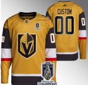Wholesale Cheap Men's Vegas Golden Knights Active Player Custom Gold 2023 Stanley Cup Champions Stitched Jersey