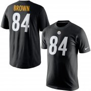 Wholesale Cheap Pittsburgh Steelers #84 Antonio Brown Nike Player Pride Name & Number T-Shirt Black