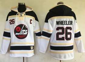 Wholesale Cheap Jets #26 Blake Wheeler White Sawyer Hooded Sweatshirt Stitched NHL Jersey