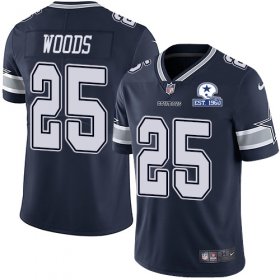 Wholesale Cheap Nike Cowboys #25 Xavier Woods Navy Blue Team Color Men\'s Stitched With Established In 1960 Patch NFL Vapor Untouchable Limited Jersey