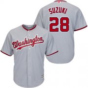 Wholesale Cheap Nationals #28 Kurt Suzuki Grey New Cool Base Stitched MLB Jersey