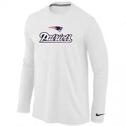 Wholesale Cheap Nike New England Patriots Authentic Logo Long Sleeve T-Shirt White