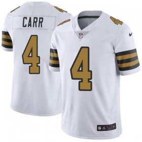 Cheap Men\'s New Orleans Saints #4 Derek Carr White Color Rush Limited Stitched Jersey