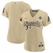Women's Arizona Diamondbacks Blank Gold 2023 World Series City Connect Stitched Baseball Jersey(Run Small)