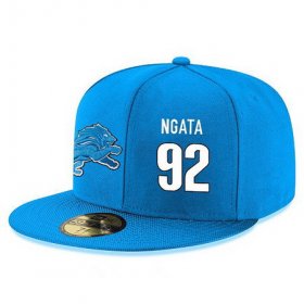 Wholesale Cheap Detroit Lions #92 Haloti Ngata Snapback Cap NFL Player Light Blue with White Number Stitched Hat