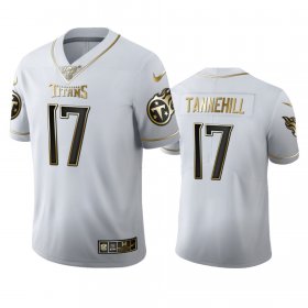 Wholesale Cheap Tennessee Titans #17 Ryan Tannehill Men\'s Nike White Golden Edition Vapor Limited NFL 100 Jersey