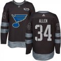 Wholesale Cheap Adidas Blues #34 Jake Allen Black 1917-2017 100th Anniversary Stitched NHL Jersey