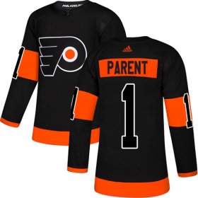 Wholesale Cheap Adidas Flyers #1 Bernie Parent Black Alternate Authentic Stitched NHL Jersey
