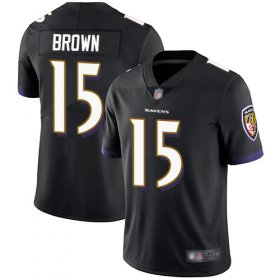 Wholesale Cheap Nike Ravens #15 Marquise Brown Black Alternate Men\'s Stitched NFL Vapor Untouchable Limited Jersey