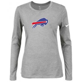 Wholesale Cheap Women\'s Nike Buffalo Bills Of The City Long Sleeve Tri-Blend NFL T-Shirt Light Grey