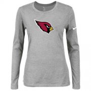 Wholesale Cheap Women's Nike Arizona Cardinals Of The City Long Sleeve Tri-Blend NFL T-Shirt Light Grey