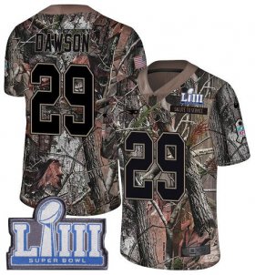 Wholesale Cheap Nike Patriots #29 Duke Dawson Camo Super Bowl LIII Bound Men\'s Stitched NFL Limited Rush Realtree Jersey