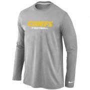 Wholesale Cheap Nike Kansas City Chiefs Authentic Font Long Sleeve T-Shirt Grey