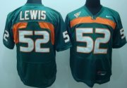 Wholesale Cheap Miami Hurricanes #52 Lewis Green Jersey