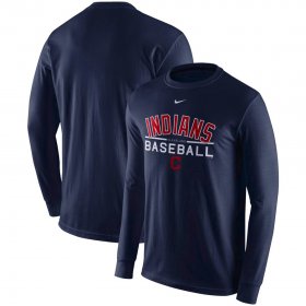 Wholesale Cheap Cleveland Indians Nike Practice Long Sleeve T-Shirt Navy