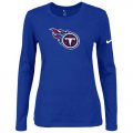 Wholesale Cheap Women's Nike Tennessee Titans Of The City Long Sleeve Tri-Blend NFL T-Shirt Blue