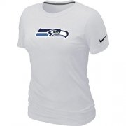 Wholesale Cheap Women's Nike Seattle Seahawks Logo NFL T-Shirt White