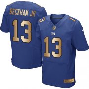 Wholesale Cheap Nike Giants #13 Odell Beckham Jr Royal Blue Team Color Men's Stitched NFL Elite Gold Jersey