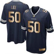 Wholesale Cheap Nike Cowboys #50 Sean Lee Navy Blue Team Color Youth Stitched NFL Elite Gold Jersey