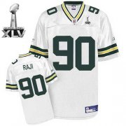 Wholesale Cheap Packers #90 B.J. Raji White Super Bowl XLV Embroidered NFL Jersey