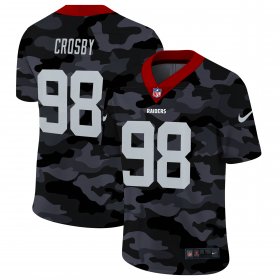 Cheap Las Vegas Raiders #98 Maxx Crosby Men\'s Nike 2020 Black CAMO Vapor Untouchable Limited Stitched NFL Jersey