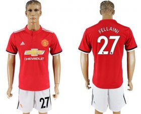 Wholesale Cheap Manchester United #27 Fellaini Red Home Soccer Club Jersey