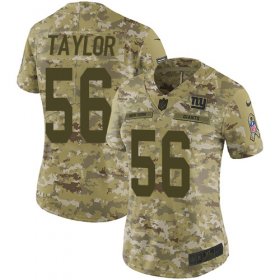 Wholesale Cheap Nike Giants #56 Lawrence Taylor Camo Women\'s Stitched NFL Limited 2018 Salute to Service Jersey