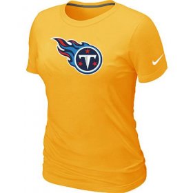 Wholesale Cheap Women\'s Nike Tennessee Titans Logo NFL T-Shirt Yellow