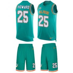 Wholesale Cheap Nike Dolphins #25 Xavien Howard Aqua Green Team Color Men\'s Stitched NFL Limited Tank Top Suit Jersey