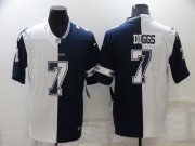 Wholesale Cheap Men's Dallas Cowboys #7 Trevon Diggs White Blue Two Tone 2021 Vapor Untouchable Stitched NFL Nike Limited Jersey