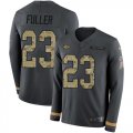 Wholesale Cheap Nike Chiefs #23 Kendall Fuller Anthracite Salute to Service Men's Stitched NFL Limited Therma Long Sleeve Jersey