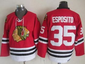 Wholesale Cheap Blackhawks #35 Tony Esposito Red CCM Throwback Stitched NHL Jersey