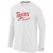 Wholesale Cheap Minnesota Twins Long Sleeve MLB T-Shirt White