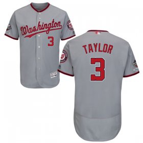 Wholesale Cheap Nationals #3 Michael Taylor Grey Flexbase Authentic Collection 2019 World Series Champions Stitched MLB Jersey