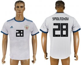 Wholesale Cheap Russia #28 Smolnikov Away Soccer Country Jersey