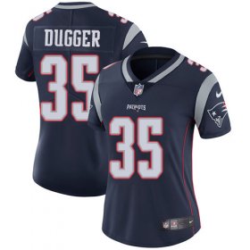 Wholesale Cheap Nike Patriots #35 Kyle Dugger Navy Blue Team Color Women\'s Stitched NFL Vapor Untouchable Limited Jersey