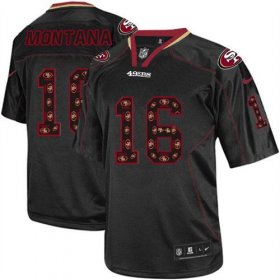 Wholesale Cheap Nike 49ers #16 Joe Montana New Lights Out Black Men\'s Stitched NFL Elite Jersey